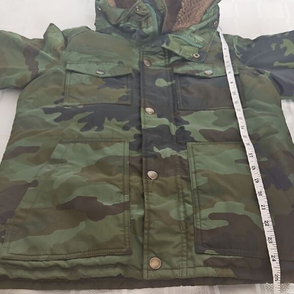 Crewcuts Green and Brown Puffer Jacket with Hood - Picture 9 of 16